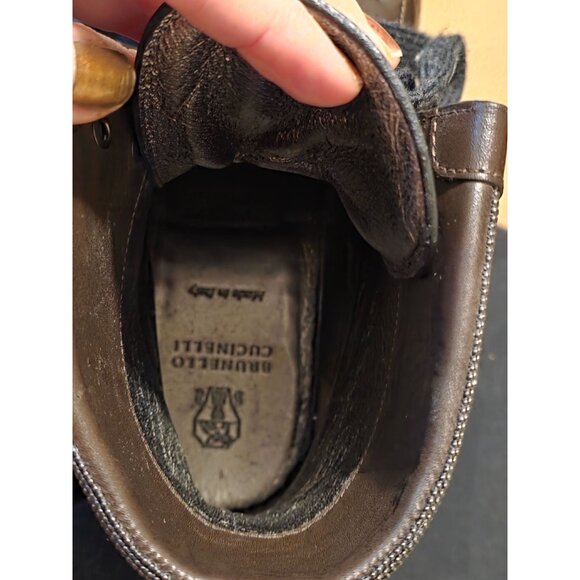 Brunello Cucinelli Foldover Monili Ankle Boots In Brown Size 38.5 - Picture 3 of 11